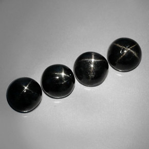 캐럿 천연 검정색 스타 디옵사이드 보석, 라운드 컷, 7.15 mm, 불투명체