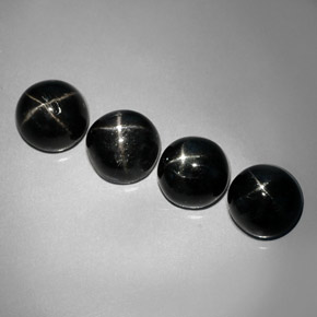 캐럿 천연 검정색 스타 디옵사이드 보석, 라운드 컷, 7.15 mm, 불투명체