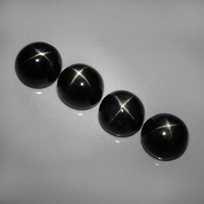 캐럿 천연 검정색 스타 디옵사이드 보석, 라운드 컷, 7.15 mm, 불투명체