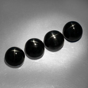캐럿 천연 검정색 스타 디옵사이드 보석, 라운드 컷, 7.07 mm, 불투명체