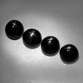 캐럿 천연 검정색 스타 디옵사이드 보석, 라운드 컷, 7.07 mm, 불투명체
