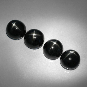 캐럿 천연 검정색 스타 디옵사이드 보석, 라운드 컷, 7.15 mm, 불투명체