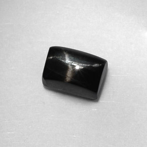 1.89캐럿 천연 검정색 스타 디옵사이드, 바게트, 7×5.1 mm, 불투명체