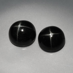 캐럿 천연 검정색 스타 디옵사이드 보석, 라운드 컷, 7.14 mm, 불투명체
