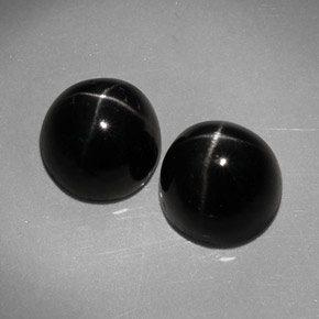 캐럿 천연 검정색 스타 디옵사이드 보석, 라운드 컷, 7.33 mm, 불투명체