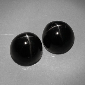 캐럿 천연 검정색 스타 디옵사이드 보석, 라운드 컷, 7.33 mm, 불투명체