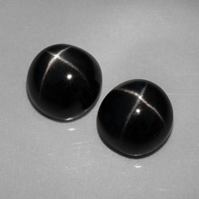 캐럿 천연 검정색 스타 디옵사이드 보석, 라운드 컷, 7.13 mm, 불투명체