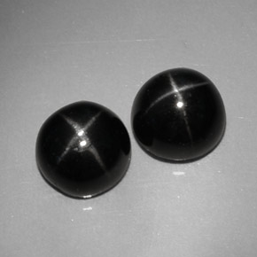 캐럿 천연 검정색 스타 디옵사이드 보석, 라운드 컷, 7.14 mm, 불투명체