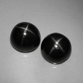 캐럿 천연 검정색 스타 디옵사이드 보석, 라운드 컷, 7.14 mm, 불투명체