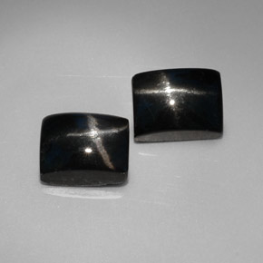 캐럿 천연 검정색 스타 디옵사이드 보석, 바게트, 8.1×6 mm, 불투명체