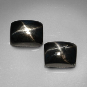 캐럿 천연 검정색 스타 디옵사이드 보석, 바게트, 8.1×6.2 mm, 불투명체