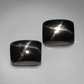 캐럿 천연 검정색 스타 디옵사이드 보석, 바게트, 8.1×6.2 mm, 불투명체
