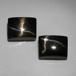 캐럿 천연 검정색 스타 디옵사이드 보석, 바게트, 8.1×6.2 mm, 불투명체