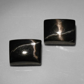 캐럿 천연 검정색 스타 디옵사이드 보석, 바게트, 8.1×6.2 mm, 불투명체