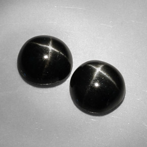 캐럿 천연 검정색 스타 디옵사이드 보석, 라운드 컷, 7.09 mm, 불투명체