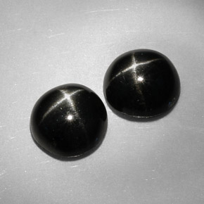 캐럿 천연 검정색 스타 디옵사이드 보석, 라운드 컷, 7.09 mm, 불투명체