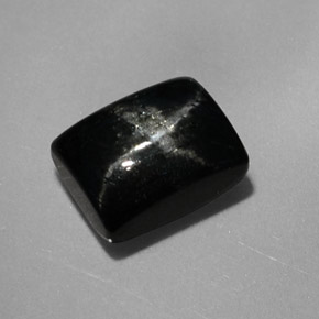 2.92캐럿 천연 검정색 스타 디옵사이드, 바게트, 8.1×6.1 mm, 불투명체