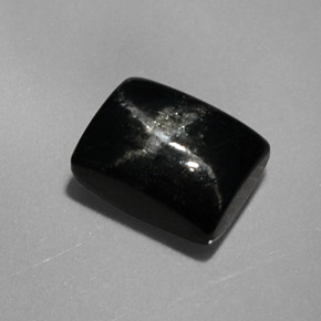 2.92캐럿 천연 검정색 스타 디옵사이드, 바게트, 8.1×6.1 mm, 불투명체