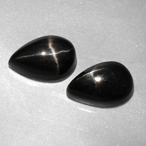 캐럿 천연 검정색 스타 디옵사이드 보석, 배 모양, 9.1×6 mm, 불투명체