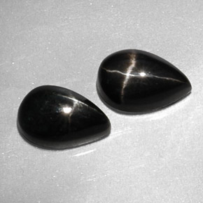 캐럿 천연 검정색 스타 디옵사이드 보석, 배 모양, 9.1×6 mm, 불투명체
