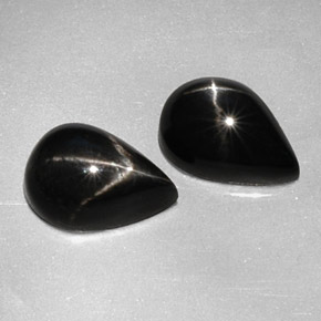 캐럿 천연 검정색 스타 디옵사이드 보석, 배 모양, 10.2×7.1 mm, 불투명체
