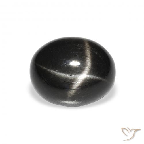 5.02ct 자연스러운 검은색 스타 디옵사이드, 타원형, 불투명체