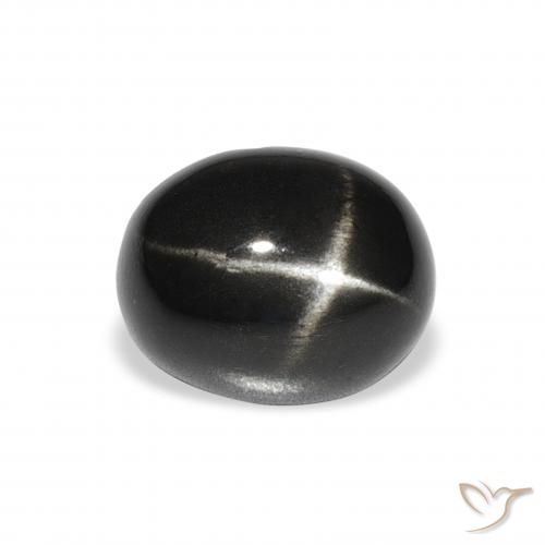 4.92ct 자연스러운 검은색 스타 디옵사이드, 타원형, 불투명체