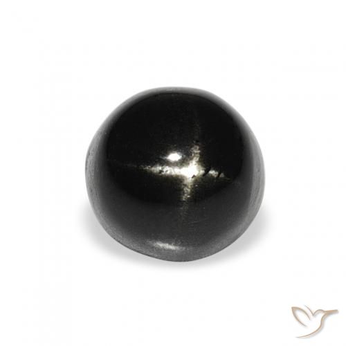 2.19ct 자연스러운 검은색 스타 디옵사이드, 둥근, 불투명체