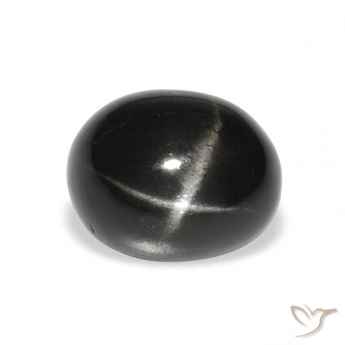 5.51ct 자연스러운 검은색 스타 디옵사이드, 타원형, 불투명체