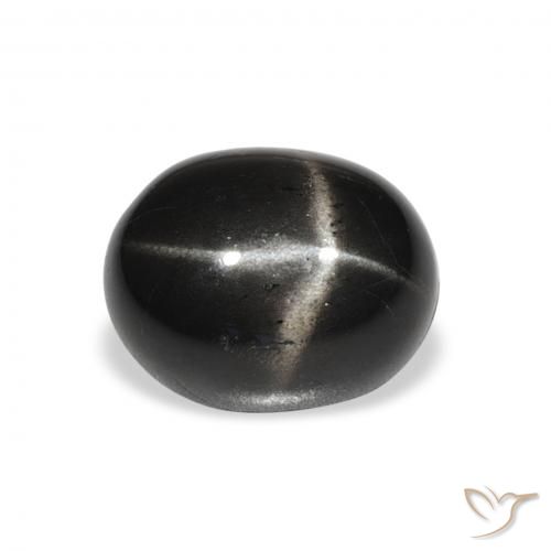 4.31ct 자연스러운 검은색 스타 디옵사이드, 타원형, 불투명체