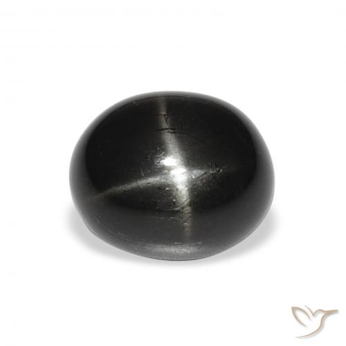 5.42ct 자연스러운 검은색 스타 디옵사이드, 타원형, 불투명체