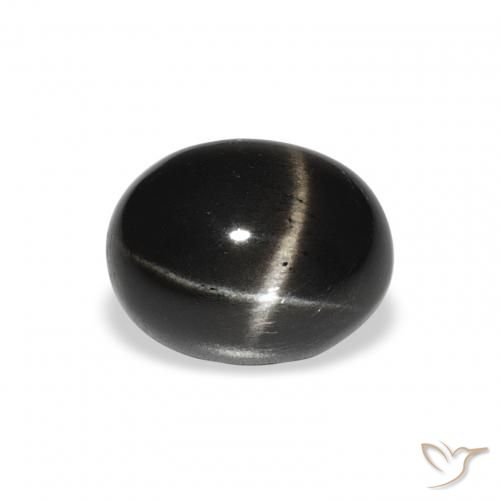 3.08ct 자연스러운 검은색 스타 디옵사이드, 타원형, 불투명체