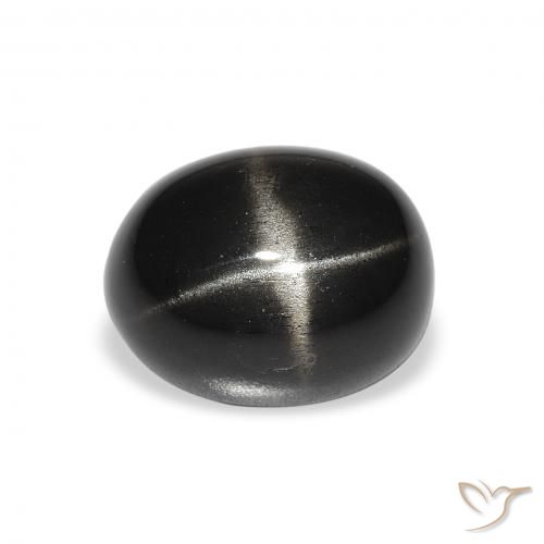 4.60ct 자연스러운 검은색 스타 디옵사이드, 타원형, 불투명체
