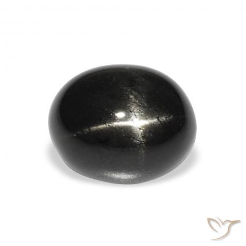 5.78ct 자연스러운 검은색 스타 디옵사이드, 타원형, 불투명체