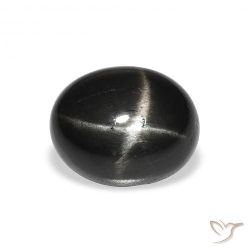 4.32ct 자연스러운 검은색 스타 디옵사이드, 타원형, 불투명체