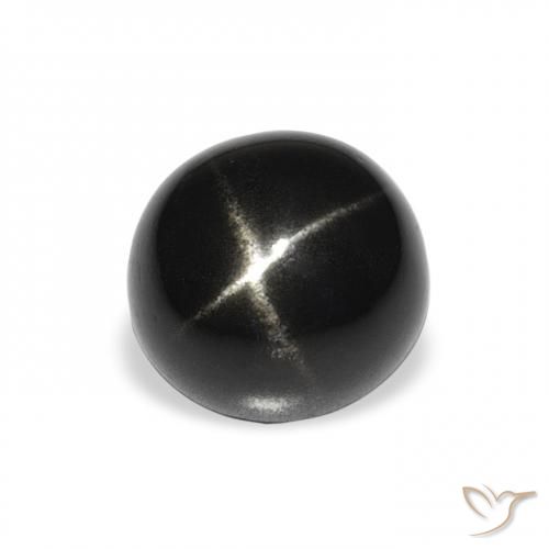 3.46ct 자연스러운 검은색 스타 디옵사이드, 둥근, 불투명체