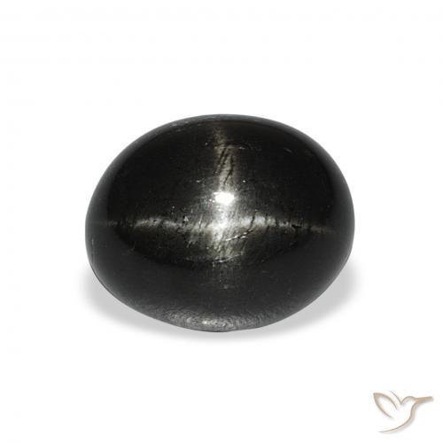 5.84ct 자연스러운 검은색 스타 디옵사이드, 타원형, 불투명체