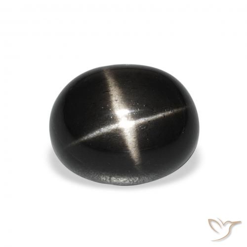5.56ct 자연스러운 검은색 스타 디옵사이드, 타원형, 불투명체