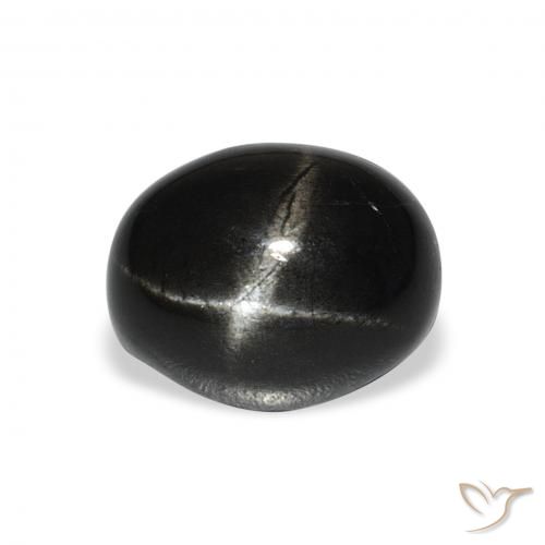 5.55ct 자연스러운 검은색 스타 디옵사이드, 타원형, 불투명체
