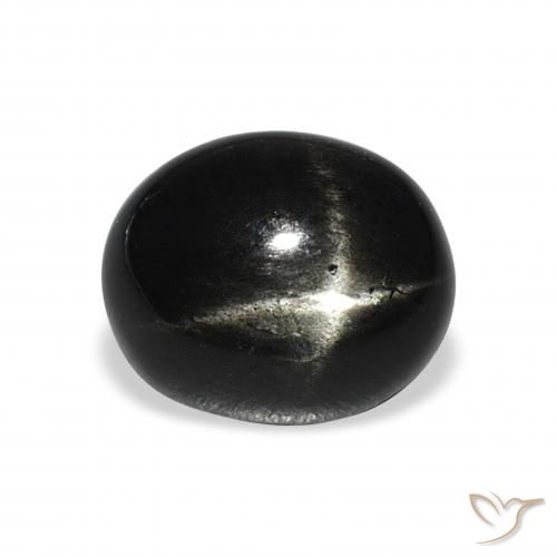4.43ct 자연스러운 검은색 스타 디옵사이드, 타원형, 불투명체