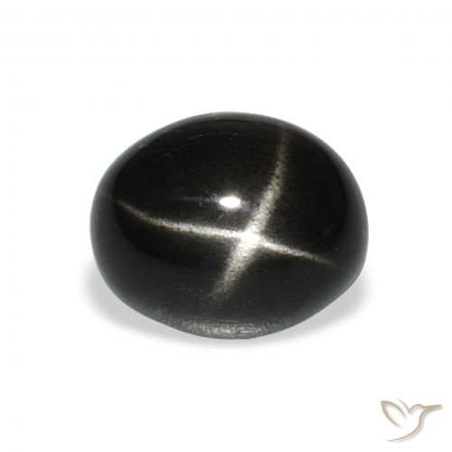 5.51ct 자연스러운 검은색 스타 디옵사이드, 타원형, 불투명체