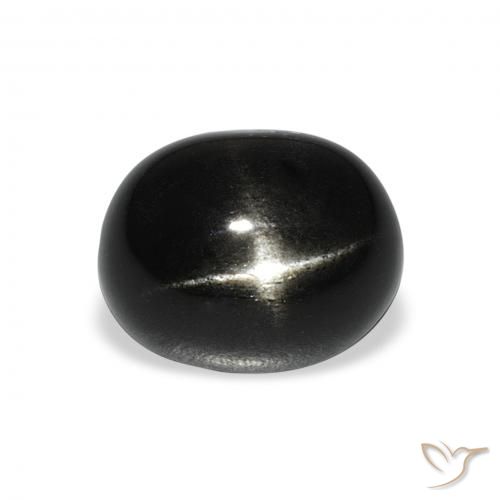 6.15ct 자연스러운 검은색 스타 디옵사이드, 타원형, 불투명체