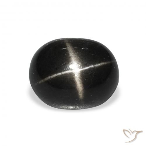 4.60ct 자연스러운 검은색 스타 디옵사이드, 타원형, 불투명체