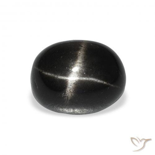5.88ct 자연스러운 검은색 스타 디옵사이드, 타원형, 불투명체
