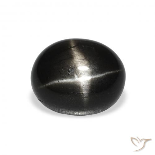 4.62ct 자연스러운 검은색 스타 디옵사이드, 타원형, 불투명체