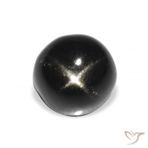 3.48ct 자연스러운 검은색 스타 디옵사이드, 둥근, 불투명체