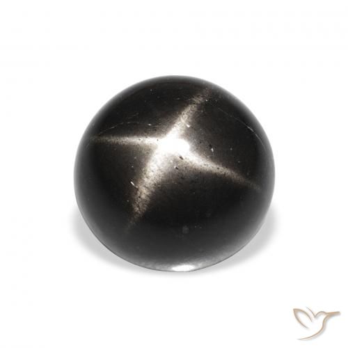4.14ct 자연스러운 검은색 스타 디옵사이드, 둥근, 불투명체