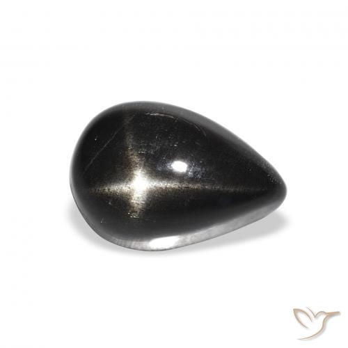 2.44ct 자연스러운 검은색 스타 디옵사이드, 배 모양, 불투명체