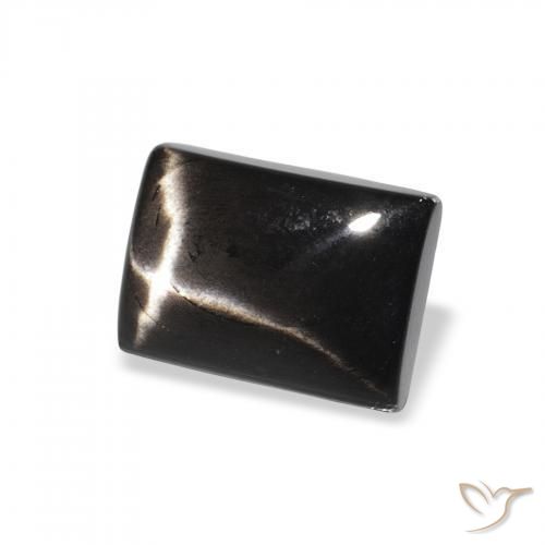 2.08ct 자연스러운 검은색 스타 디옵사이드, 바게트, 불투명체