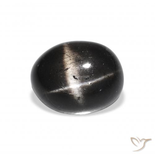 4.81ct 자연스러운 검은색 스타 디옵사이드, 타원형, 불투명체